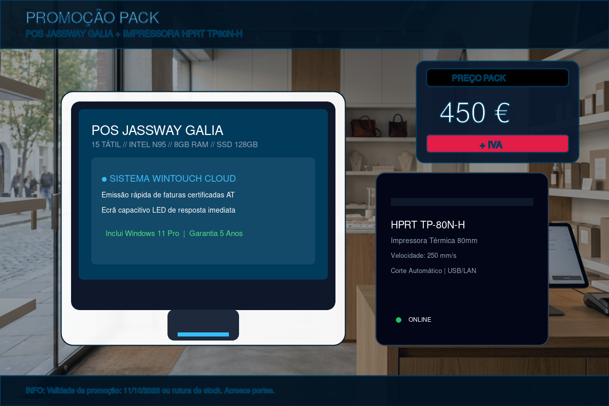 Terminal POS Jassway Galia 15 polegadas